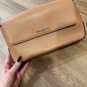 Karl Lagerfeld Camel Leather Clutch